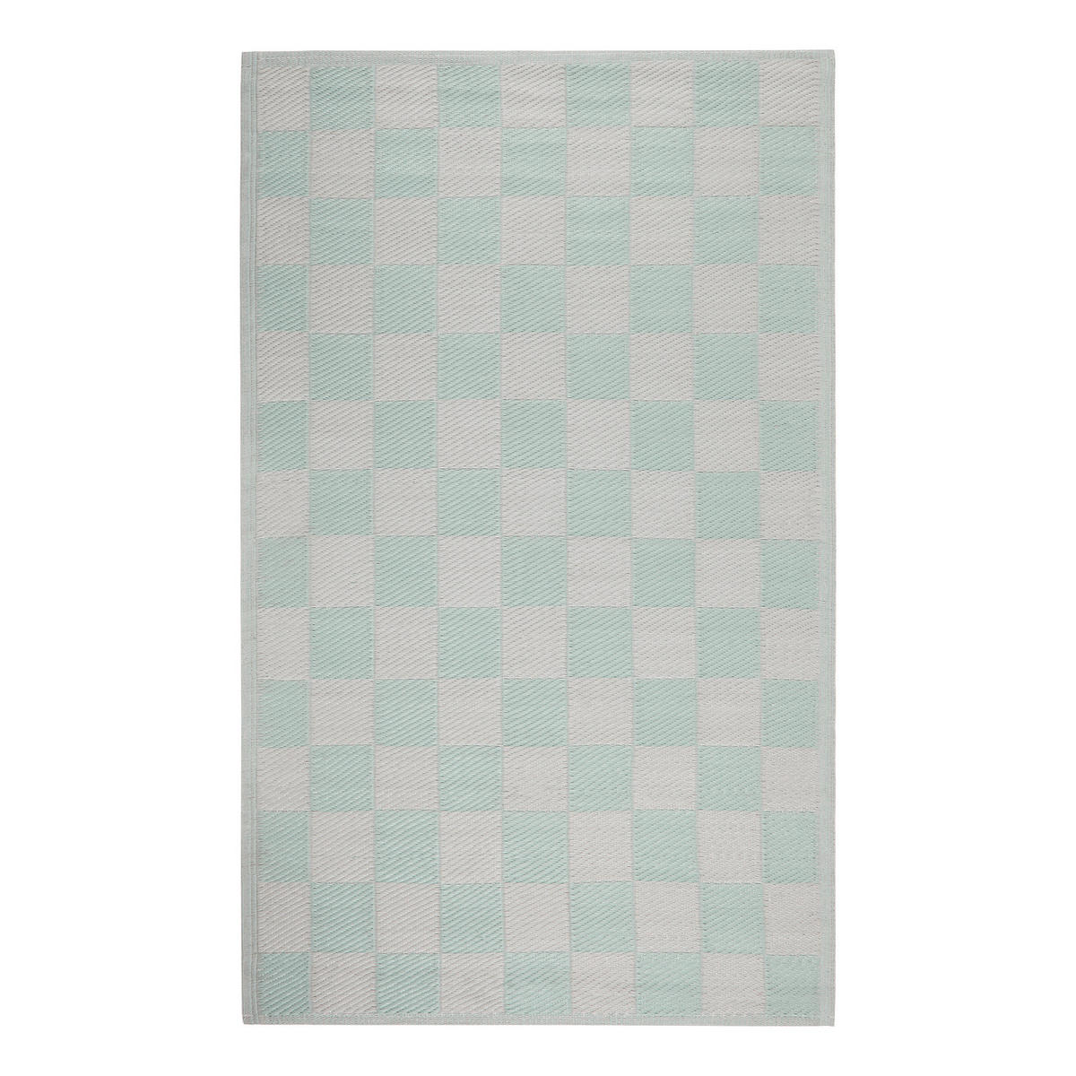 OUTDOORTEPPICH Colour Clash Karo 118x180 cm - Türkis, Kunststoff (150/90cm) - Butlers