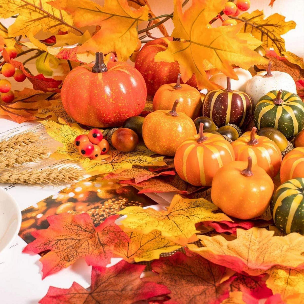 DEKO-SET Herbst 100-teiliges Set - Multicolor, Kunststoff (7.5cm)