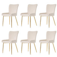 ARMLEHNSTUHL-SET DE-37030 6 Stück mit goldenen Metallbeinen Beige - Beige/Goldfarben, Metall (58/85/47cm) - ComfortXL