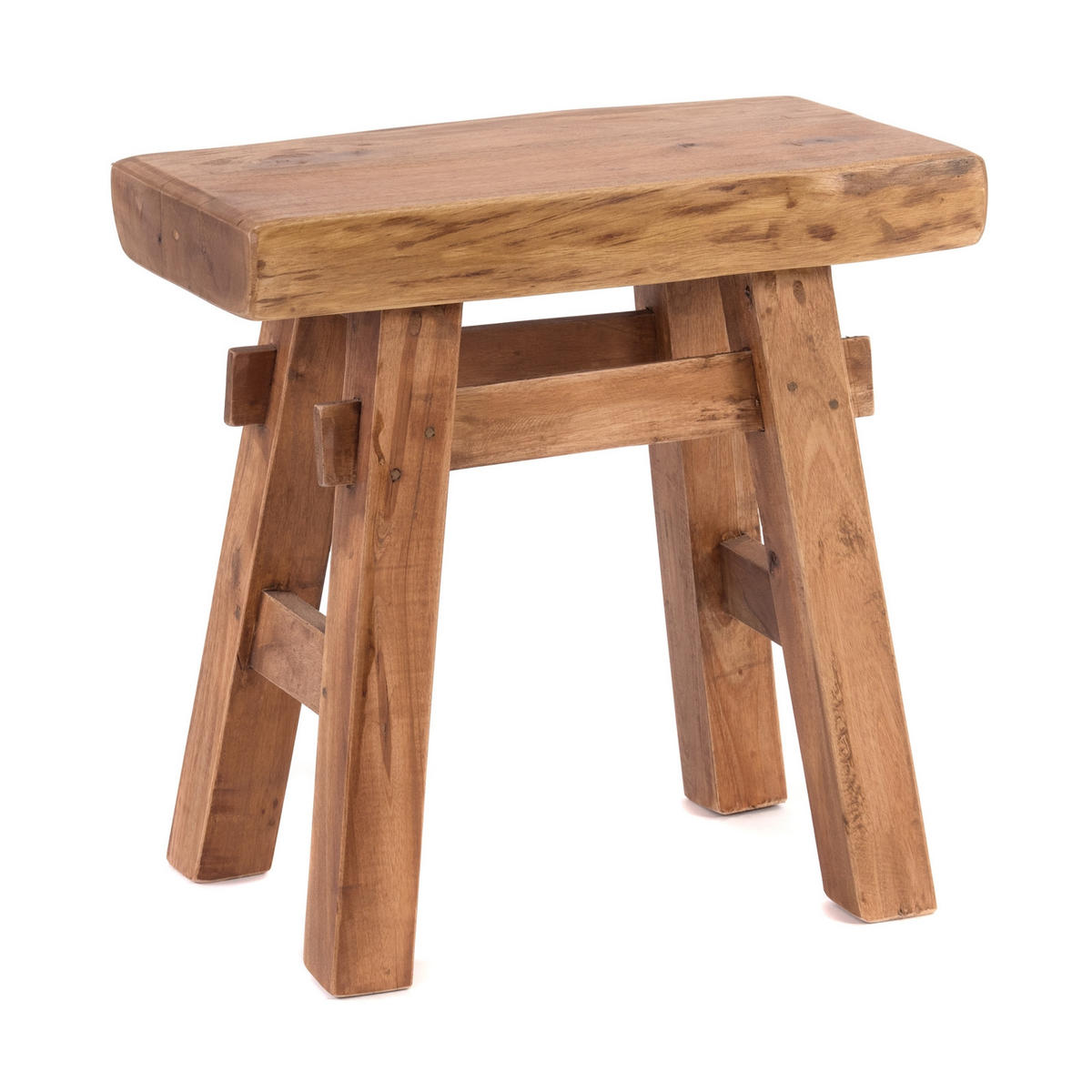 HOCKER VINTAGE 40 Massivholz 08 honigfarben gewachst - Honig, Holz (45/43/27cm) - DESIGN DELIGHTS