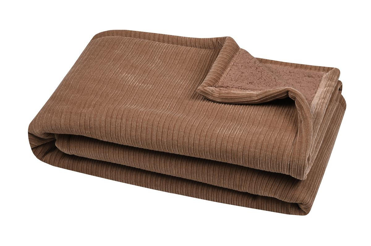 PLÜSCHDECKE Clayton 130/160 cm - Braun, Textil (160/130cm)