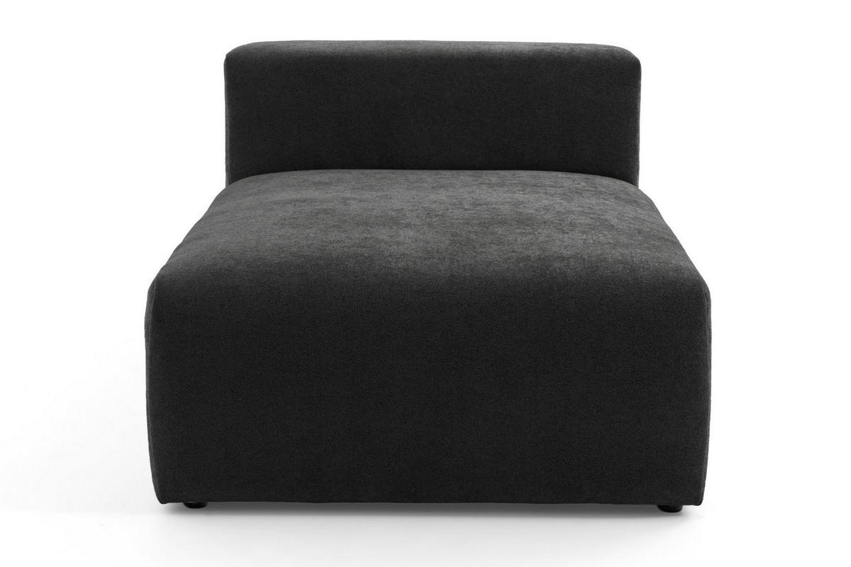 5-SITZER modulares Wohnlandschaft U XXL HEAVEN SET 6 Rechts, Breite 375 cm Webstoff Schwarz - Schwarz, Holz/Kunststoff (245/73/375cm) - Muffo