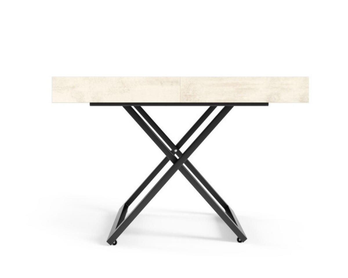 TISCH Weiß SIENNA Modern U-Förmige Beine Chromix - Weiß, Holzwerkstoff (80/80/80cm) - Sepro Meble