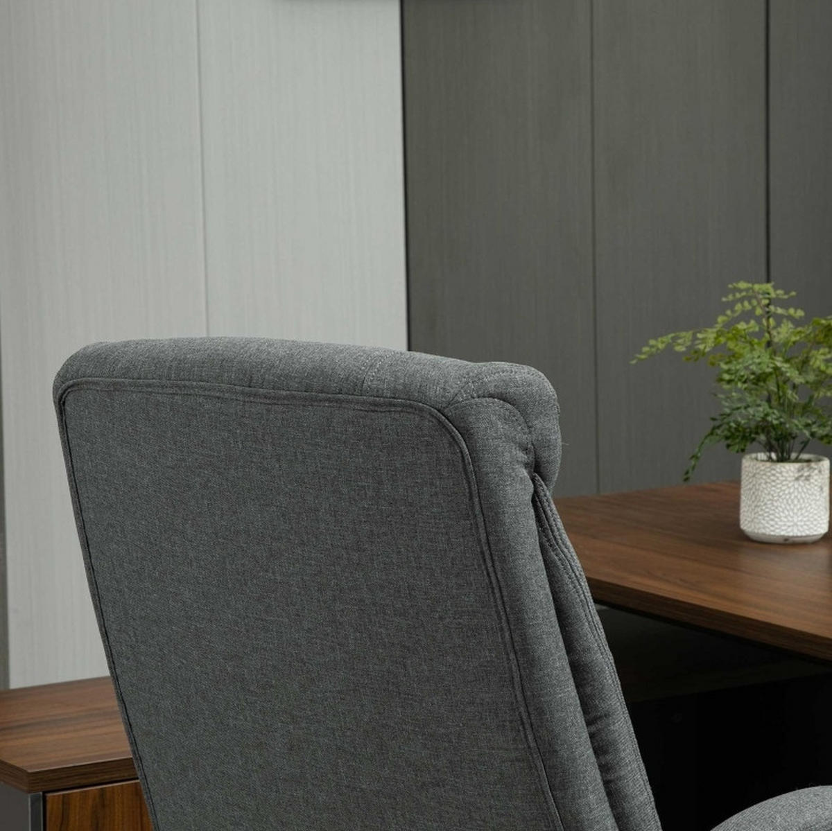 DREHSTUHL 78/65/110-118 cm grau aus Polyester mit Wippfunktion - Grau, Kunststoff (78/118/65cm) - OKWISH