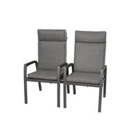 GARTENSESSEL Denver 2er-SET Anthrazit Aluminium verstellbare Rückenlehne - Grau, Kunststoff (63/109/58cm) - Green Spirit