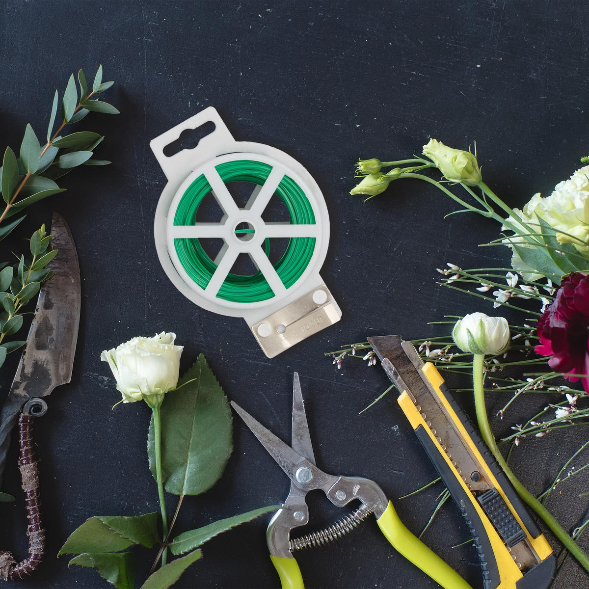 5XGARTENDRAHT - Grün, Kunststoff/Metall (13cm) - Relaxdays