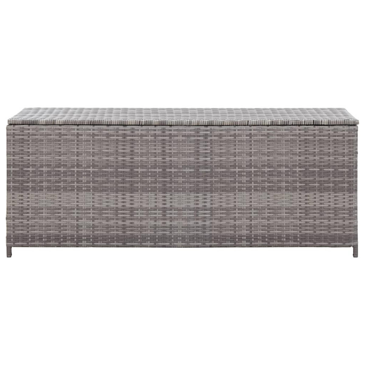 GARTEN-AUFLAGENBOX Grau 120x50x60 cm Poly Rattan - Grau, Kunststoff (50/60/120cm) - furnicato