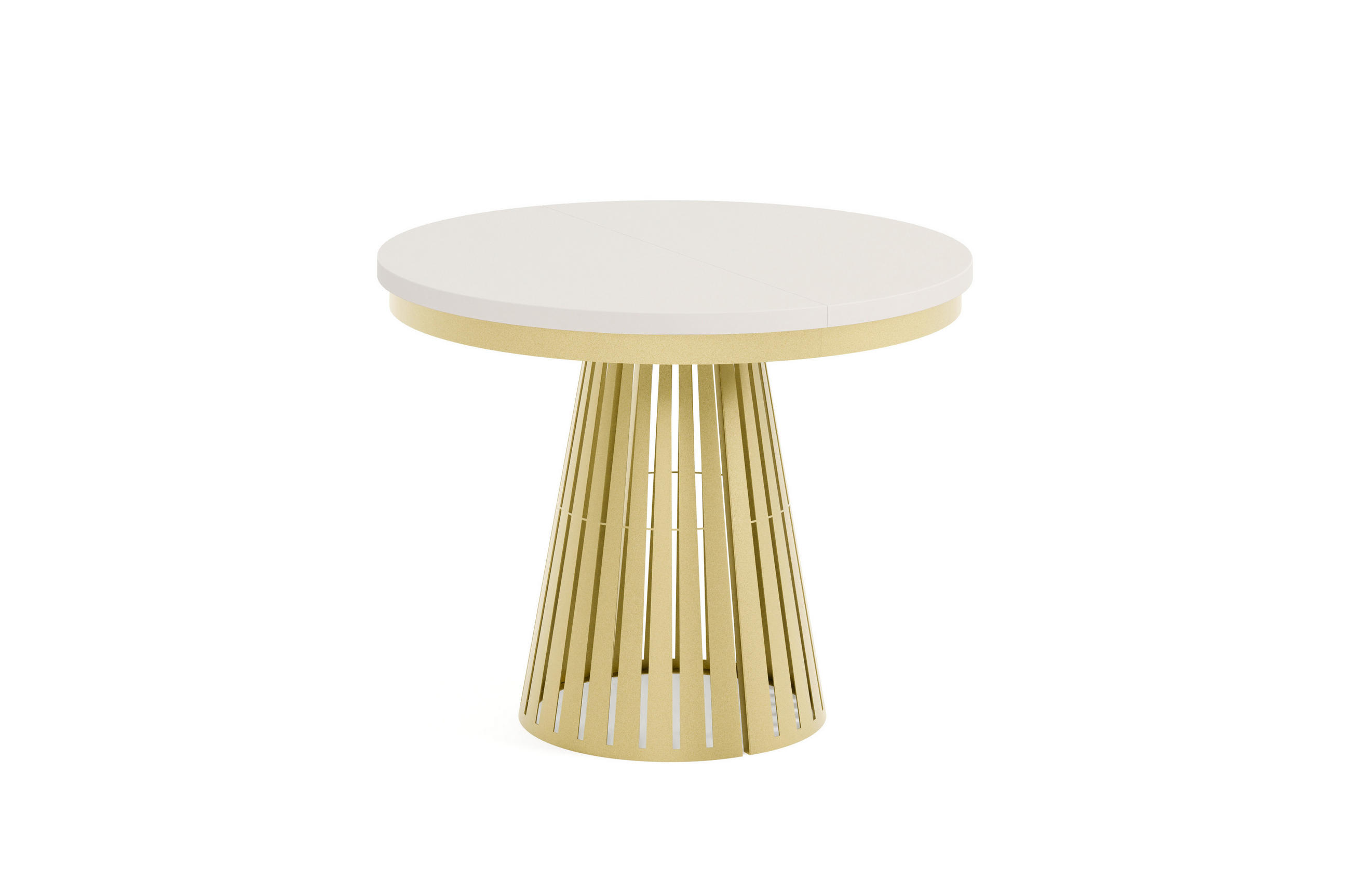 ESSTISCH Cone Bis - Kaschmir/Goldfarben, Holzwerkstoff/Metall (100/100/76cm) - Meblini