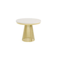 ESSTISCH Cone Bis - Kaschmir/Goldfarben, Holzwerkstoff/Metall (100/100/76cm) - Meblini