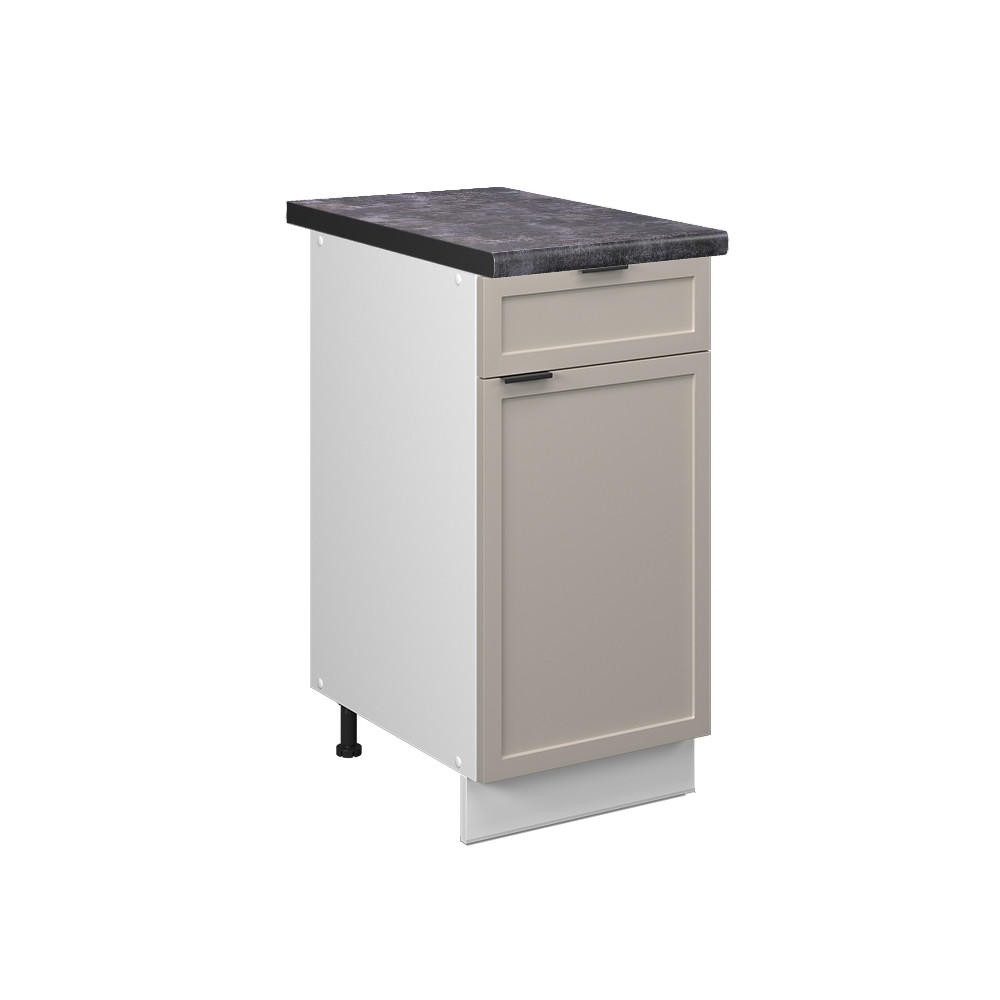 KÜCHENUNTERSCHRANK Fame-Line GrauBeige 40 cm, AP Anthrazit - Greige/Weiß, Holzwerkstoff (40/82/60cm) - Vicco