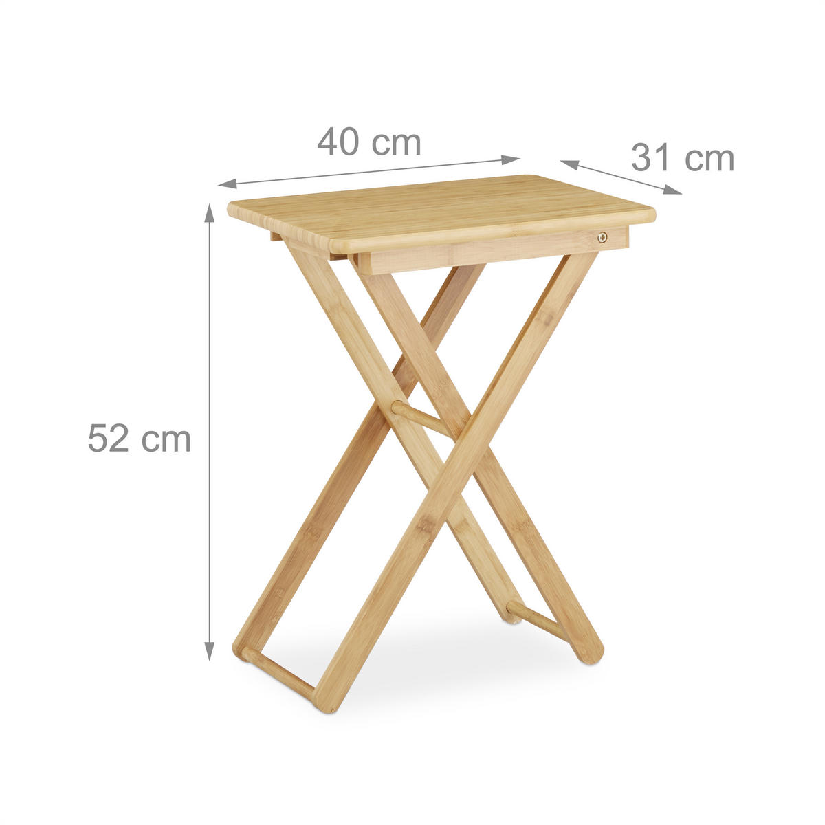 BEISTELLTISCH - Hellbraun, Holz (31/40/52cm) - Relaxdays