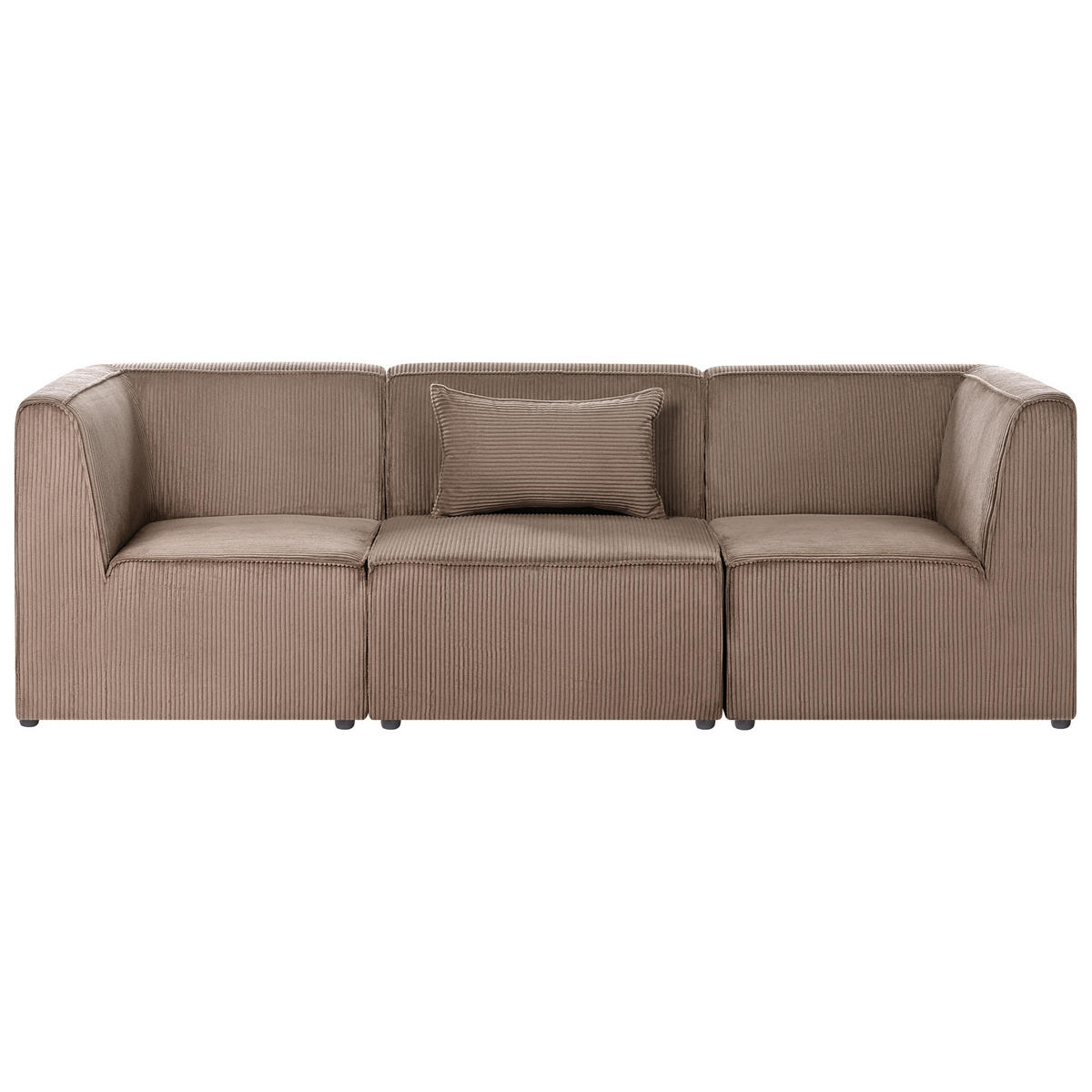 MODULÁRNÍ POHOVKA 3-místná Pískově béžová Manšestr Lemvig - písková barva, textil (250/78/83cm) - Beliani
