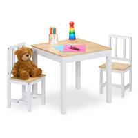 KINDERSITZGRUPPE - Weiß, Holz/Holzwerkstoff (57/51.5/57cm) - Relaxdays