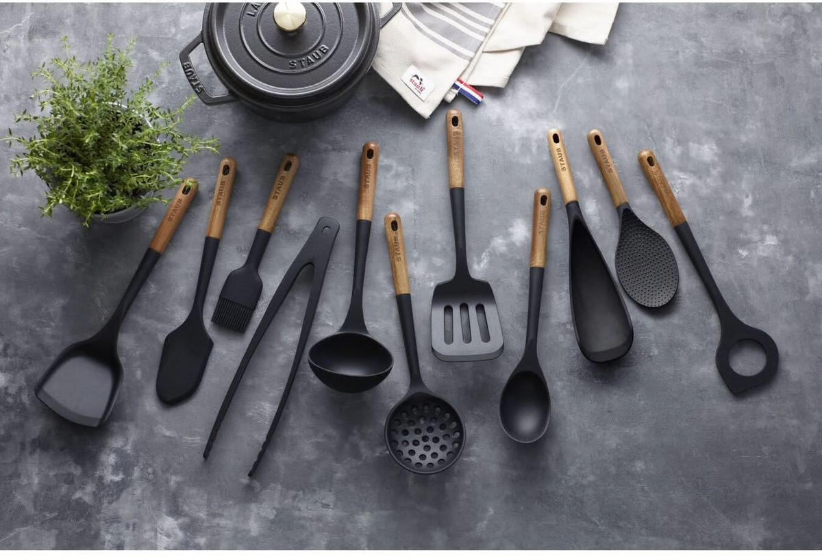 SPATEL WOKPFANNEnwender 31 cm - Schwarz, Holz (9/2/31cm) - Staub