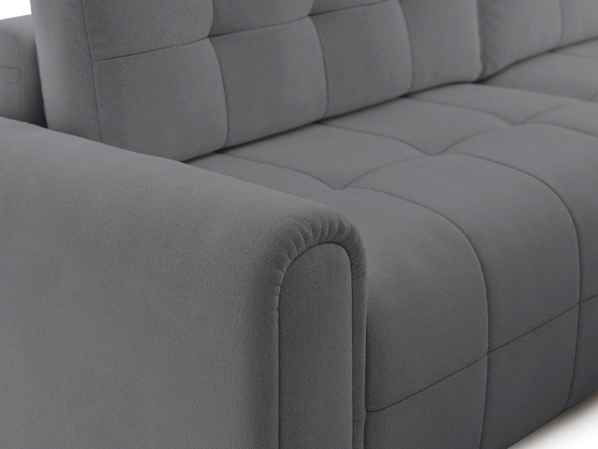 ECKSOFA Simolla Grau rechts - Schwarz/Grau, Kunststoff/Textil (180/268cm) - Selsey