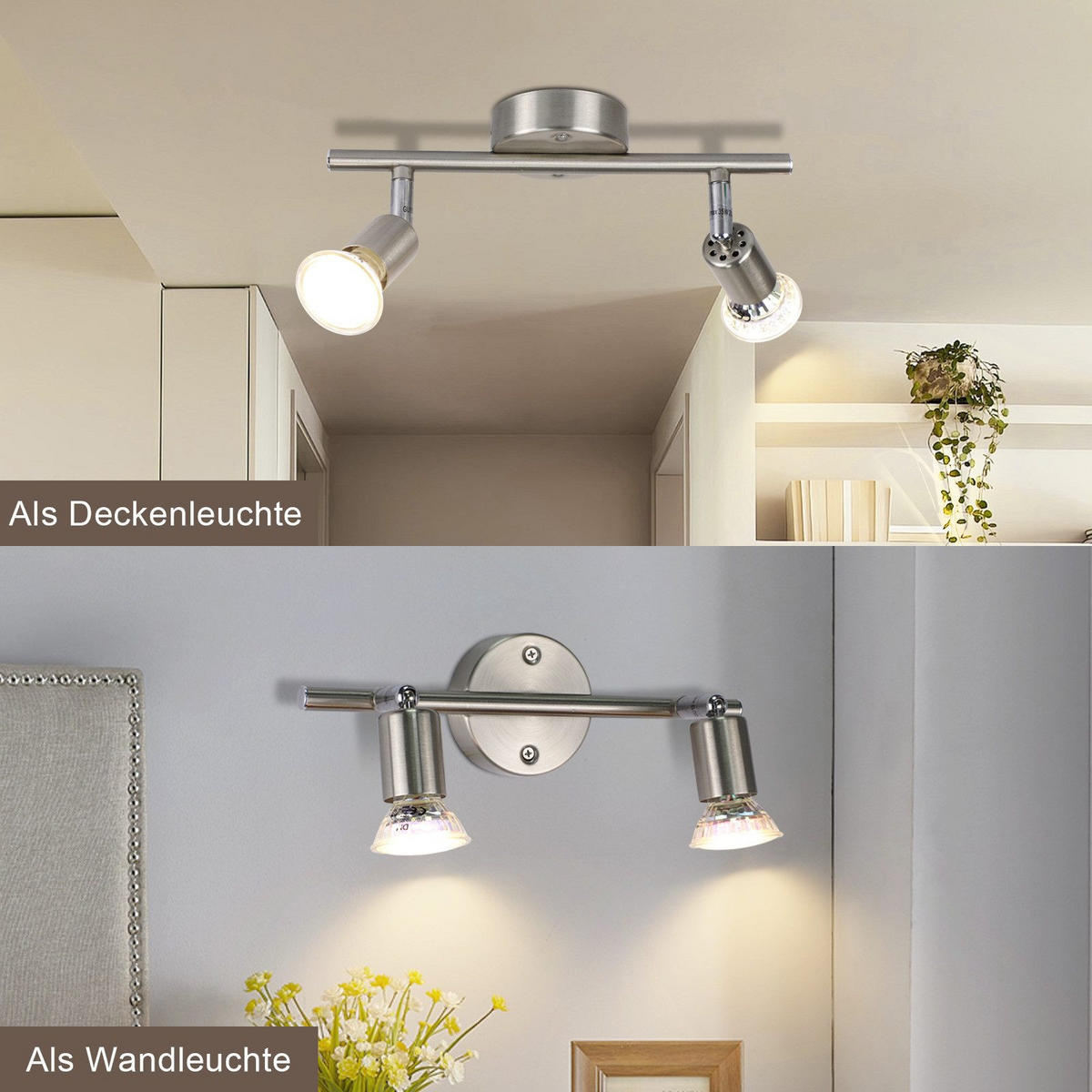 DECKENLEUCHTE Leeder 26/15/8cm - Silberfarben, Metall (26/15/8cm) - Nettlife