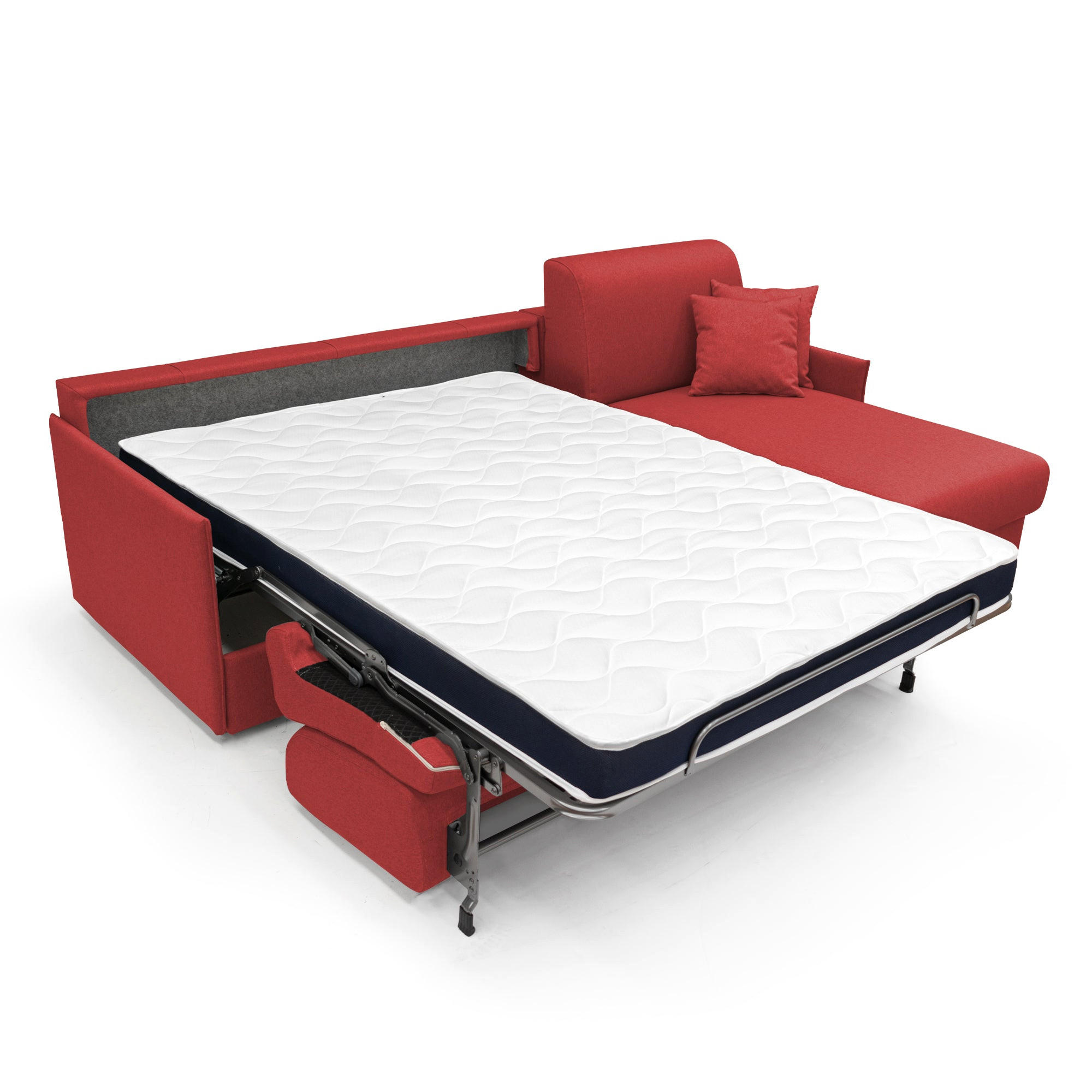 ECKSOFA LINKS Evans - Rot, Textil (252/96cm) - Divani.store