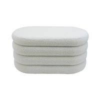 FUSSHOCKER Weiß 38/76/38 cm - Weiß, Textil (38/38/76cm) - Mobili Rebecca