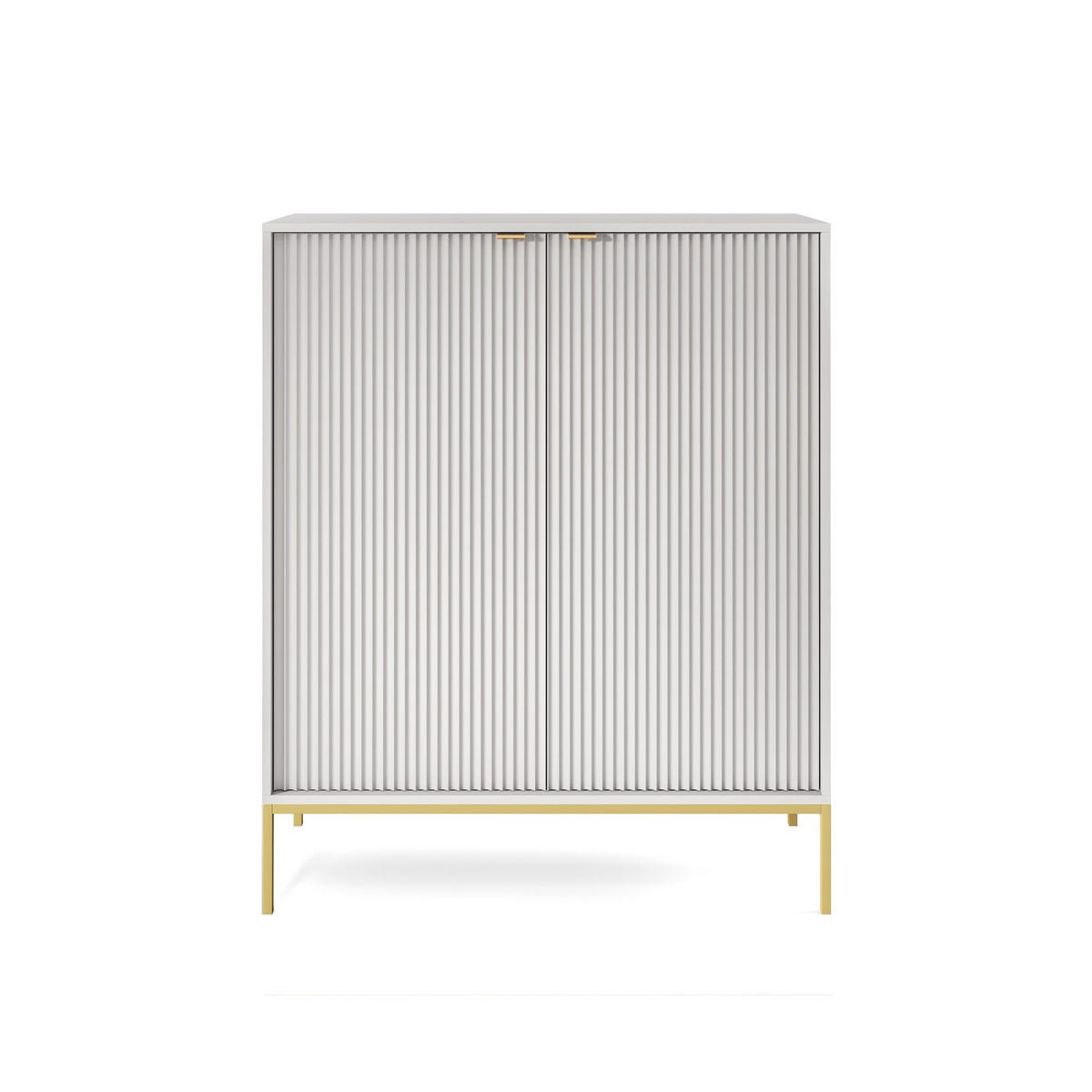 HIGHBOARD Nova Grau, Golden Beine - Goldfarben/Grau, Holzwerkstoff/Metall (104/125/39cm) - Bettso