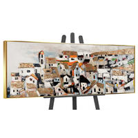 GEMÄLDE Sonnenhäuser Schattenfugenrahmen Gold 150x50 cm - Goldfarben, Holz (150/50cm) - YS-art gallery