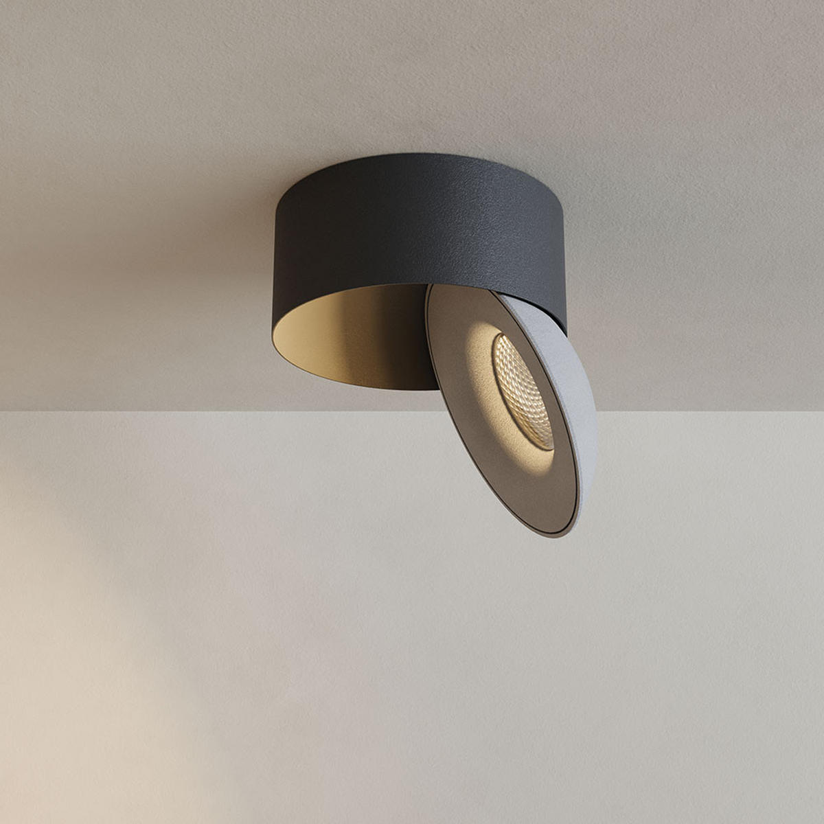 LED-AUFBAULEUCHTE Santa Neo Schwarz/Weiß Warmweiß - Schwarz/Weiß, Metall (10.8/10.8/5cm) - s.luce