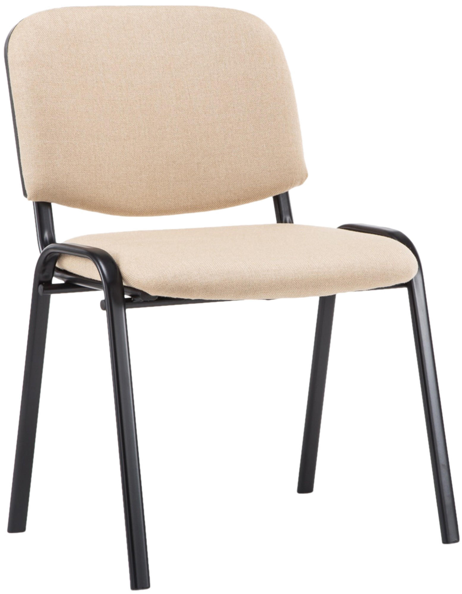 BESUCHERSTUHL Stoff Creme - Creme/Schwarz, Textil/Metall (53/83/53cm) - CLP