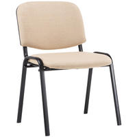BESUCHERSTUHL Stoff Creme - Creme/Schwarz, Textil/Metall (53/83/53cm) - CLP