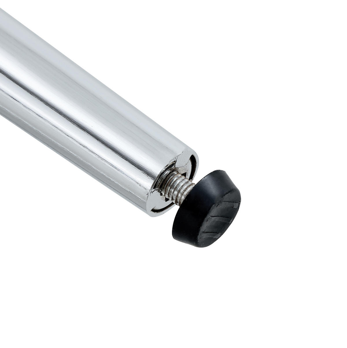 ESSZIMMERSTUHL PU-Leder Schwarz mit Metallbeinen Silber - Schwarz, Metall (41.5/89/43cm) - Meubliv