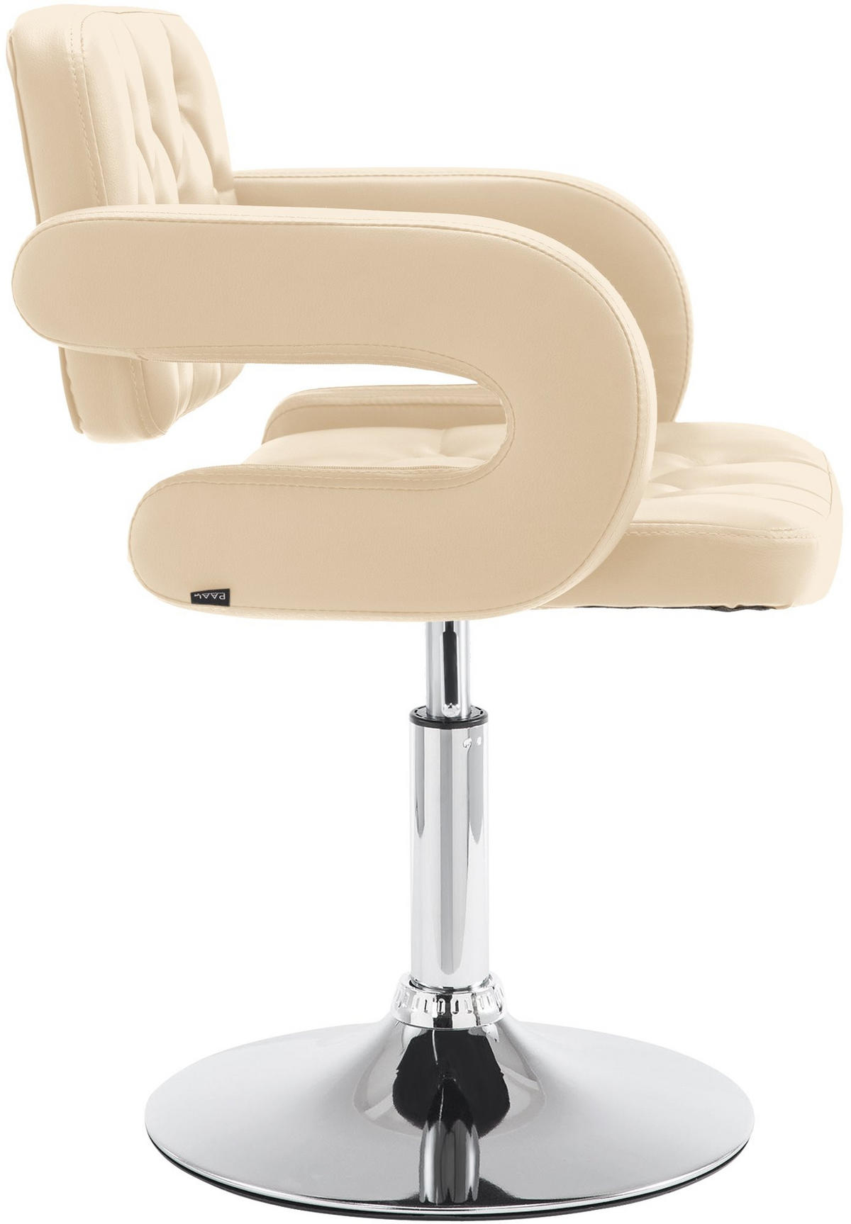 SESSEL Lederlook creme - Chromfarben/Creme, Textil/Metall (62/76/55cm) - CLP