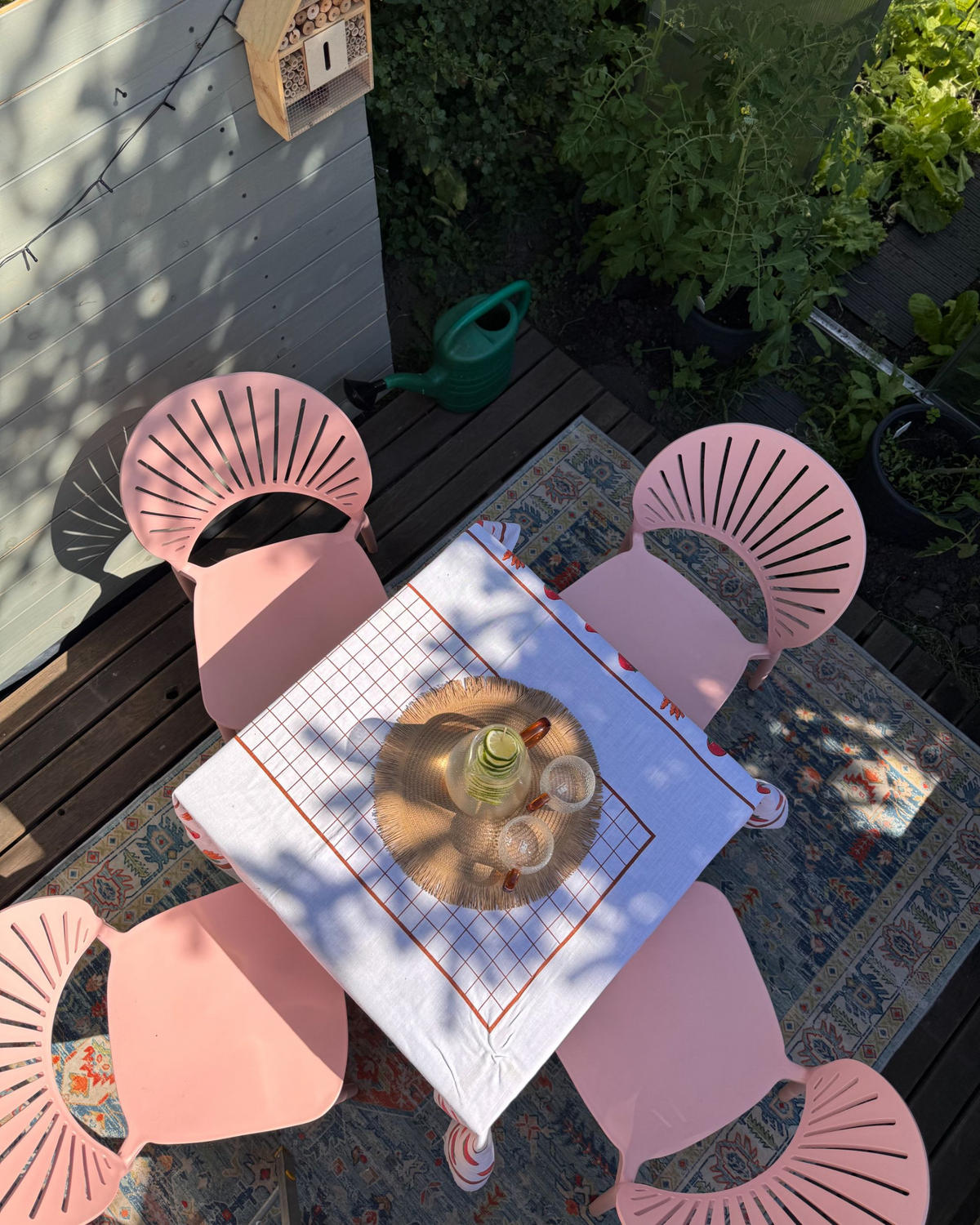 GARTENSTÜHLE 4er-Set Kunststoff rosa Ostia - Pink, Kunststoff (46/83/51cm) - Beliani