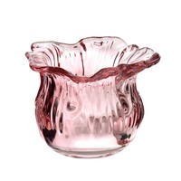 KERZENHALTER Julietta rosa 10/10/7.3 cm Glas - Rosa, Glas (10/7.3/10cm) - Mondex