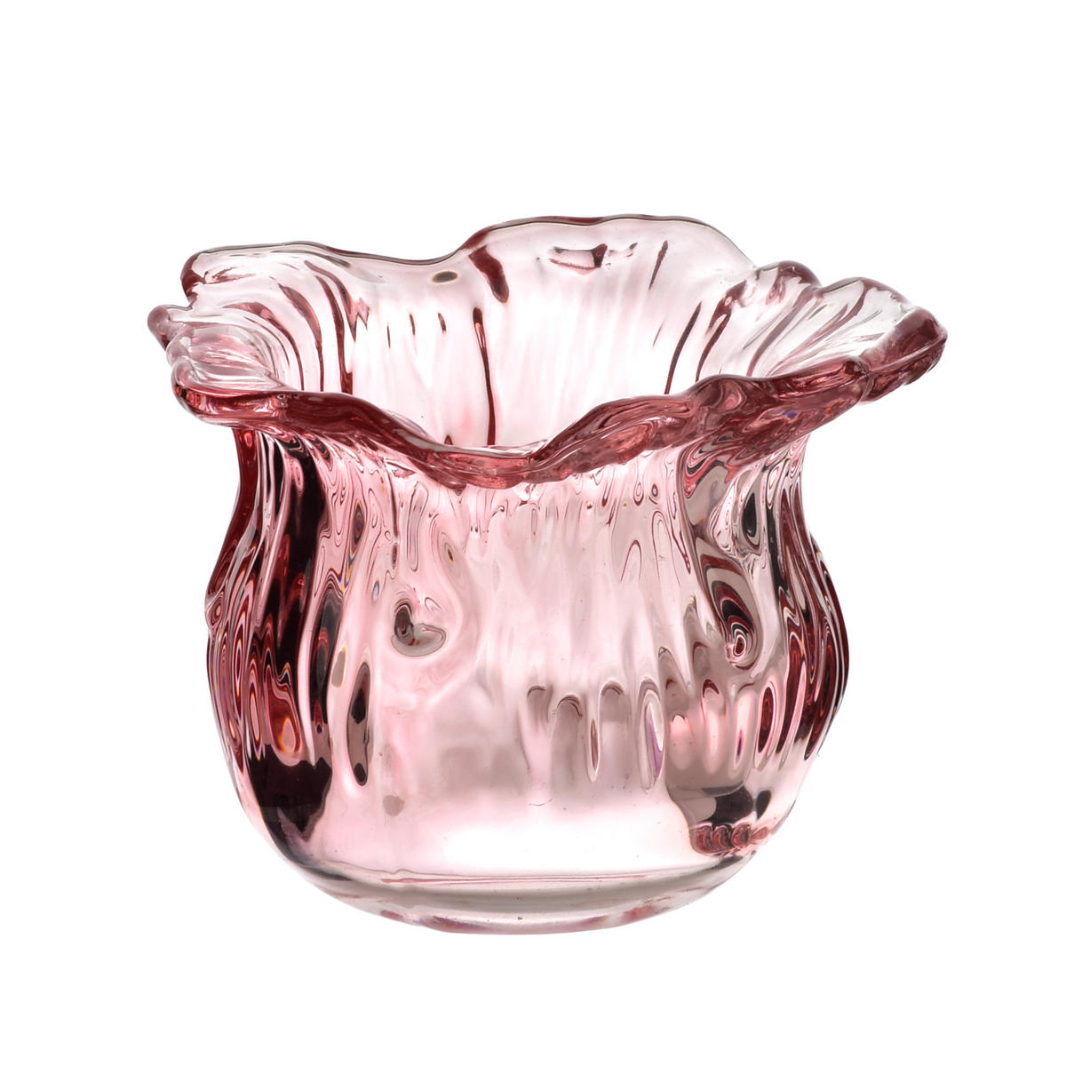 KERZENHALTER Julietta rosa 10/10/7.3 cm Glas - Rosa, Glas (10/7.3/10cm) - Mondex