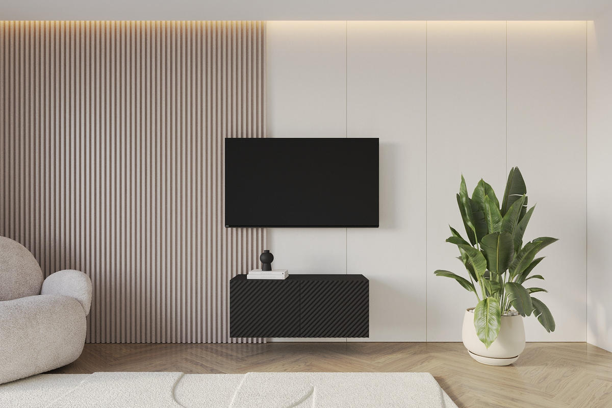 LOWBOARD ZENO-W 100x40x41 cm - Schwarz / Weiß - Weiß, Holzwerkstoff (100/40/41cm) - ALTDECOR