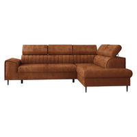 ECKSOFA Kadurin, Seite: Rechts - Schwarz/Bronzefarben, Holz/Kunststoff (276/206cm) - MIRJAN24