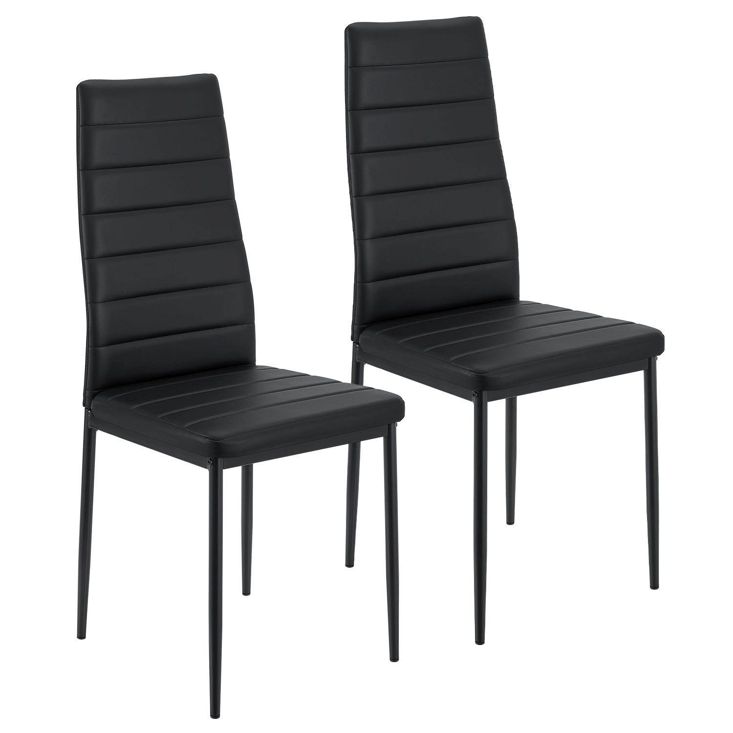 ESSZIMMERSTUHL Loja 2er-Set schwarz - Schwarz, Metall (41/96/49cm) - Juskys