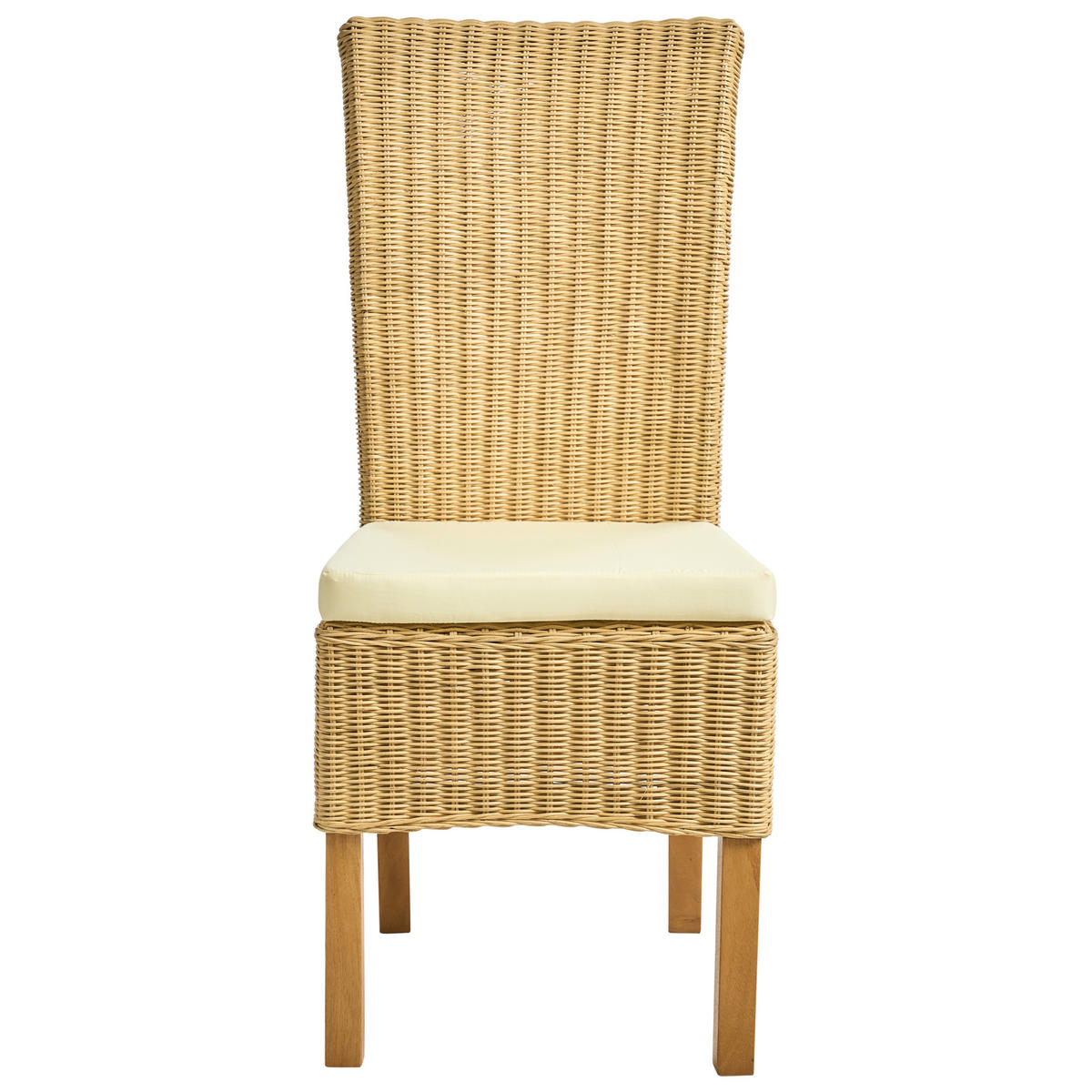 ESSZIMMERSTUHL 2er-Set Naturfarben Andes - Beige/Naturfarben, Naturmaterialien (43/105/50cm) - Beliani