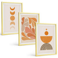 BILDER SET 3er Set - 40x60 cm Goldrahmen - Abstrakte orange Formen - Goldfarben, Kunststoff (40/60cm) - TULUP