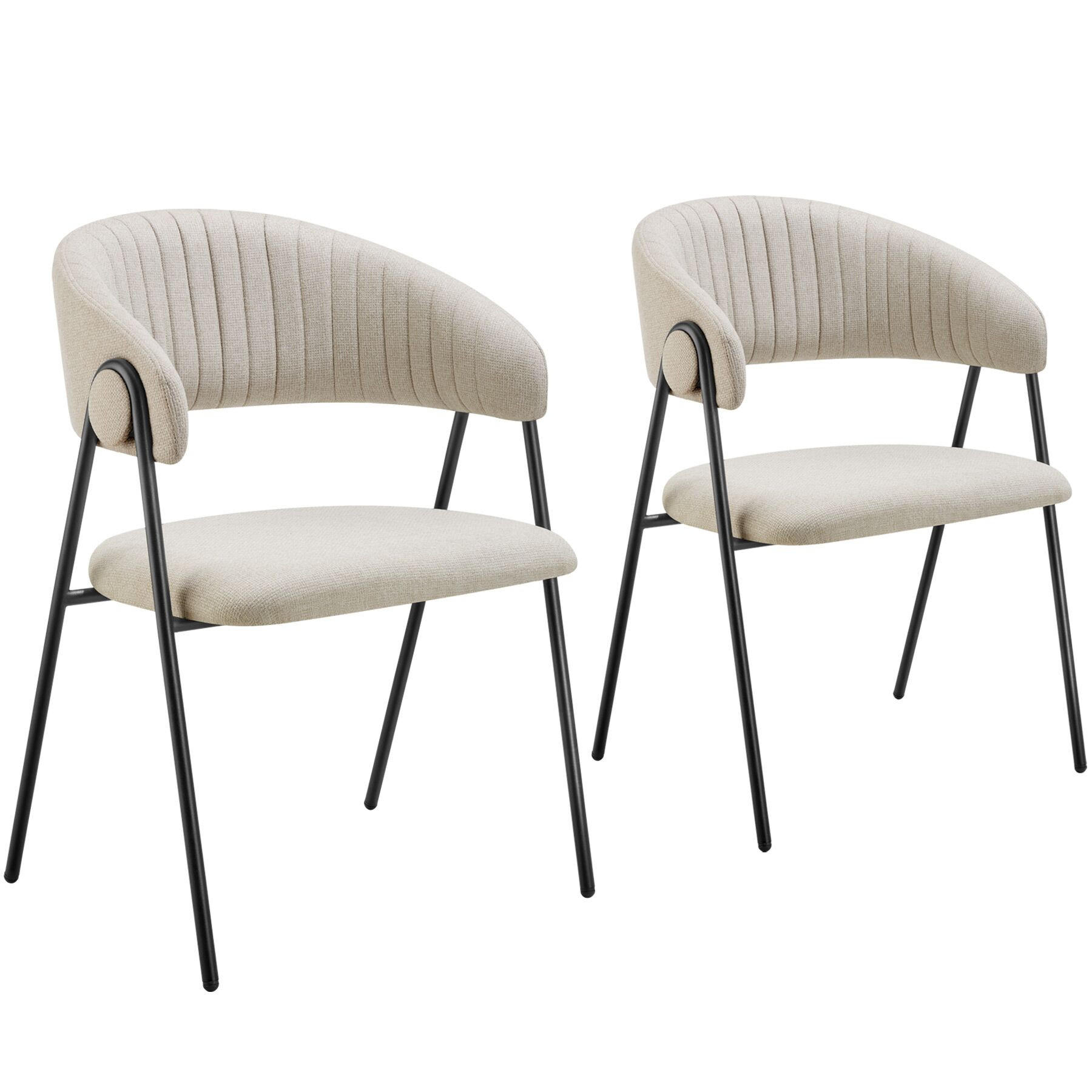 ARMLEHNSTUHL 2er Set Bedano 60 x 58 x 85 cm greige - Greige, Kunststoff (60/85/58cm) - tectake