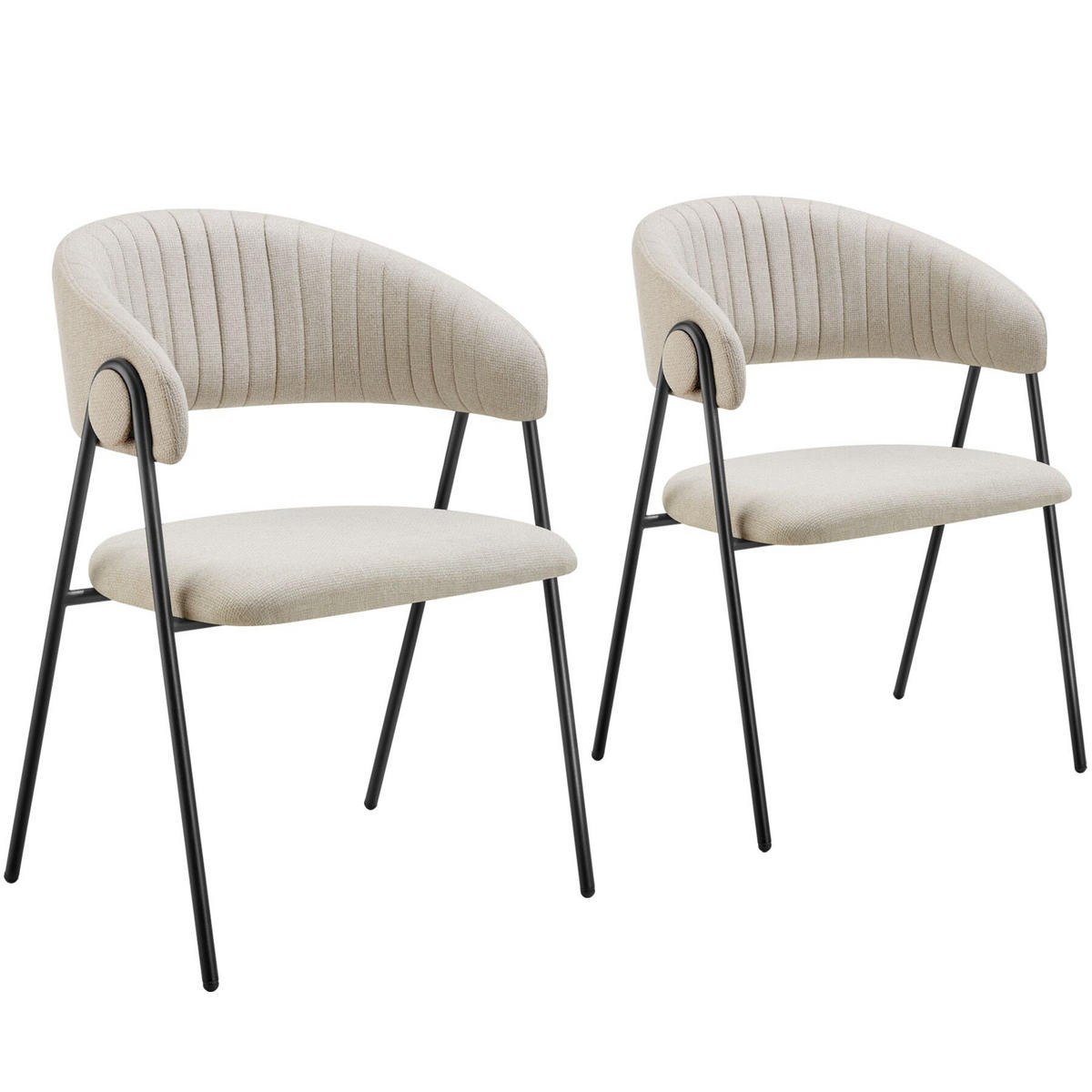 ARMLEHNSTUHL 2er Set Bedano 60 x 58 x 85 cm greige - Greige, Kunststoff (60/85/58cm) - tectake