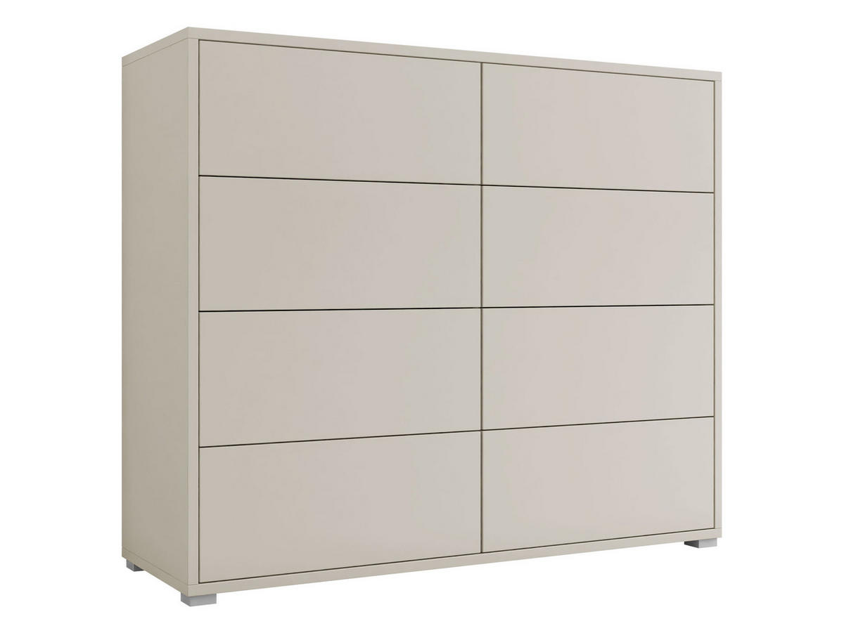 KOMMODE Gesita K8SZ - Kaschmir/Silberfarben, Holzwerkstoff/Kunststoff (120/93/41cm) - MIRJAN24