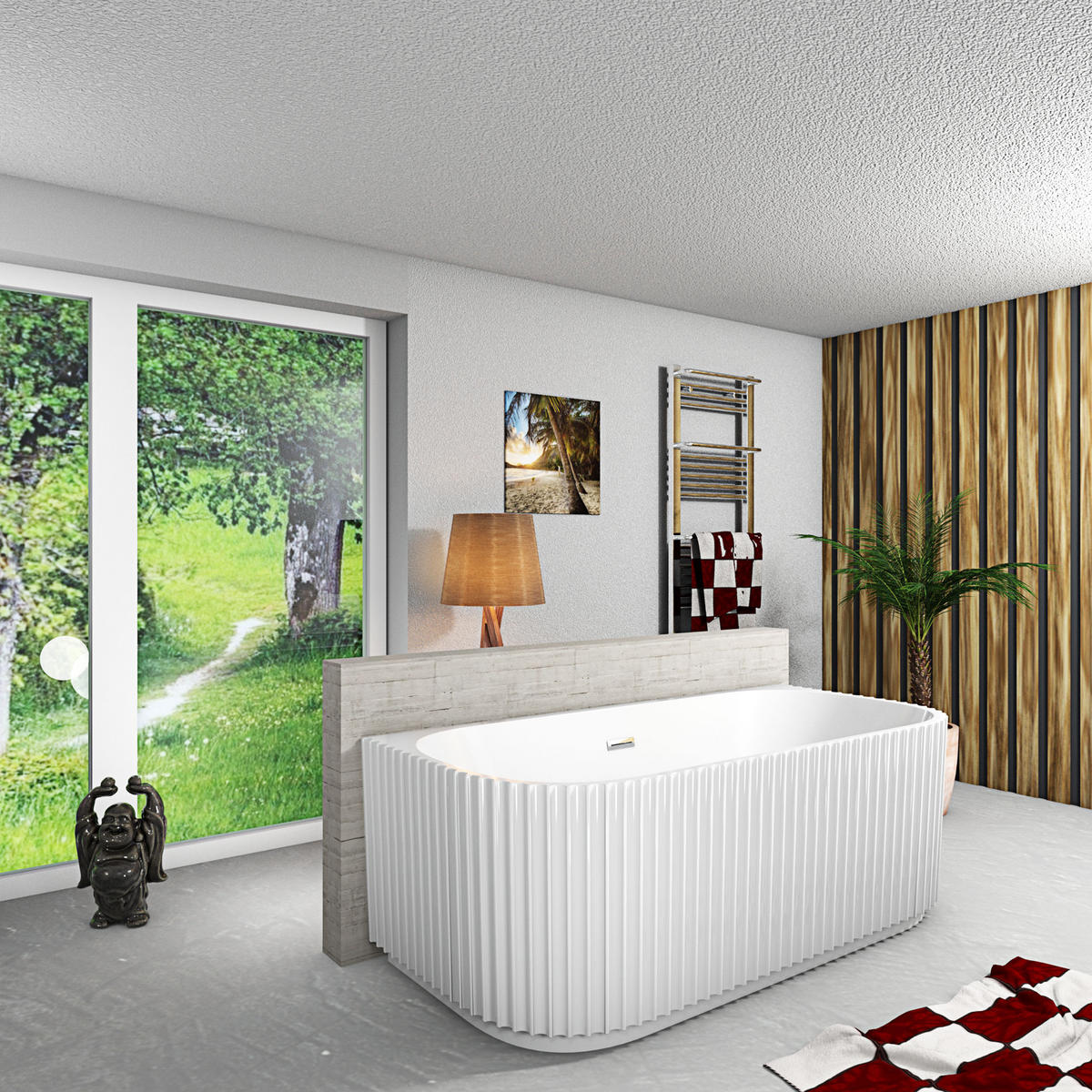 FREISTEHENDE Badewanne Wanne F07 170x80cm ohne Armatur - Weiß, Glas/Kunststoff (80/58/170cm) - AcquaVapore by Sandra Jentho