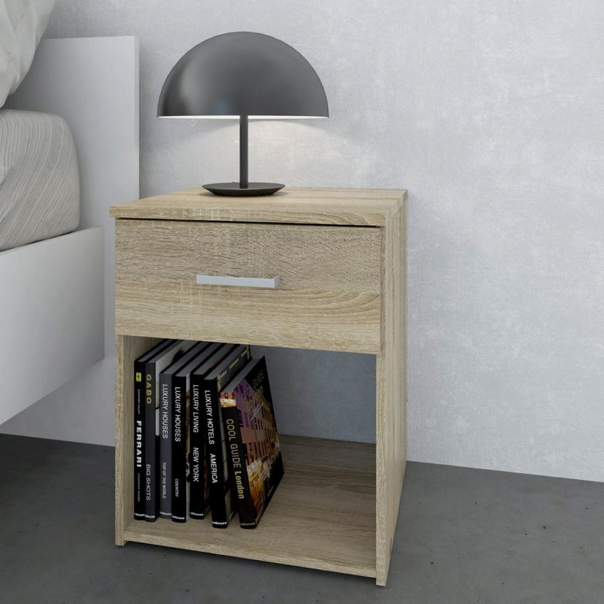NACHTSCHRANK Eiche Dekor - Eichefarben, Holzwerkstoff (38/48/36cm) - ebuy24