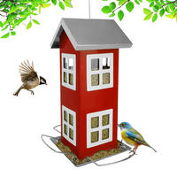 VOGELHAUS - Rot, Metall (12/26/12cm) - Relaxdays