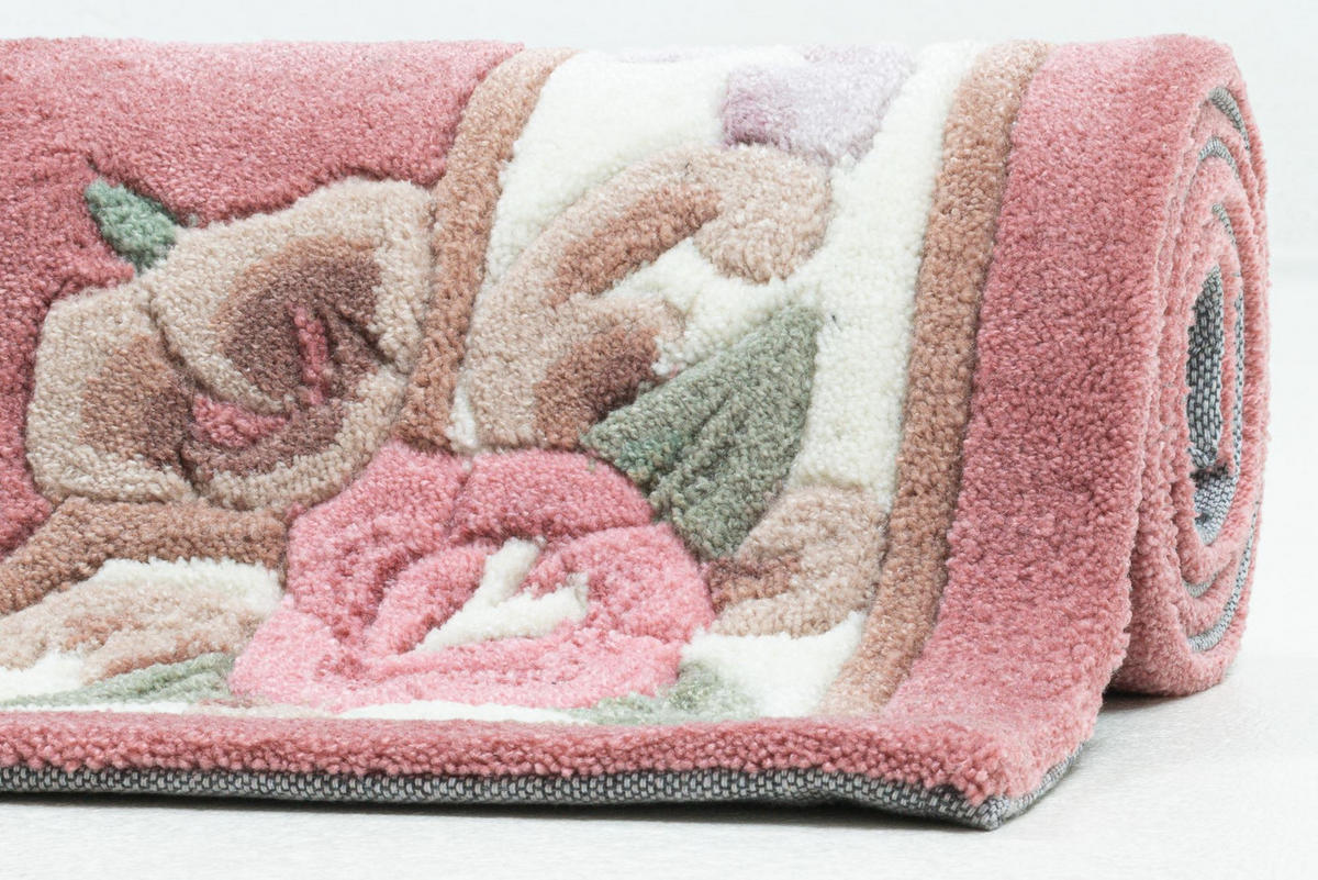 HANDTUFTTEPPICH Ming Bettumrandung 70x600 cm - Rosa, Textil (70/600cm) - THEKO