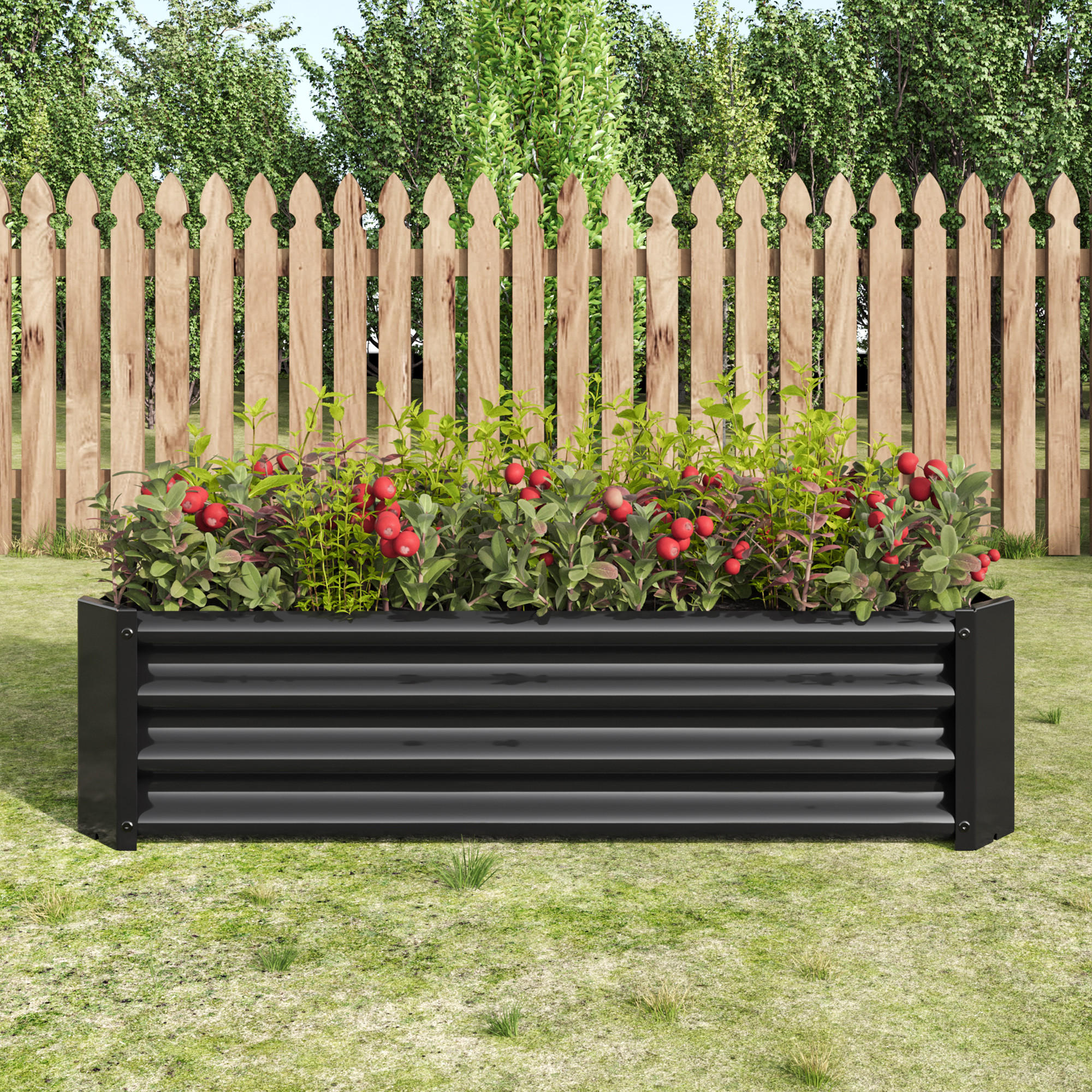 HOCHBEET Metall robust offen anthrazit - Schwarz, Metall (120/30/60cm) - Fortuna Lai
