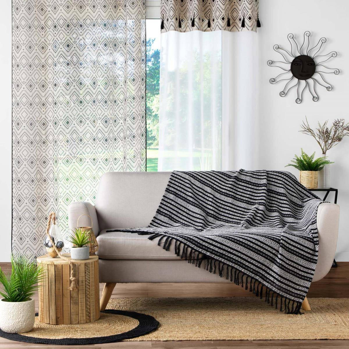 KUSCHELDECKE Tissia 125/150 cm - Schwarz, Naturmaterialien (125/150cm) - Douceur d´intérieur