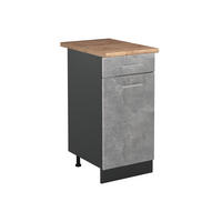 DULAP DE BAZĂ DE BUCĂTĂRIE R-Line, beton/antracit, 40 cm стільниця Золотий дуб - antracit/gri, compozit lemnos (40/81.6/60cm) - Vicco