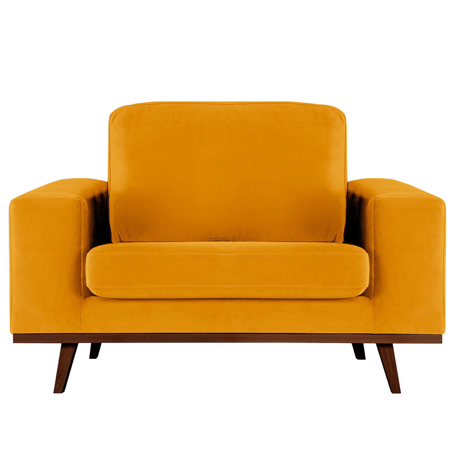 SESSEL - Gelb/Buchefarben, Textil (122/81/88cm) - home24