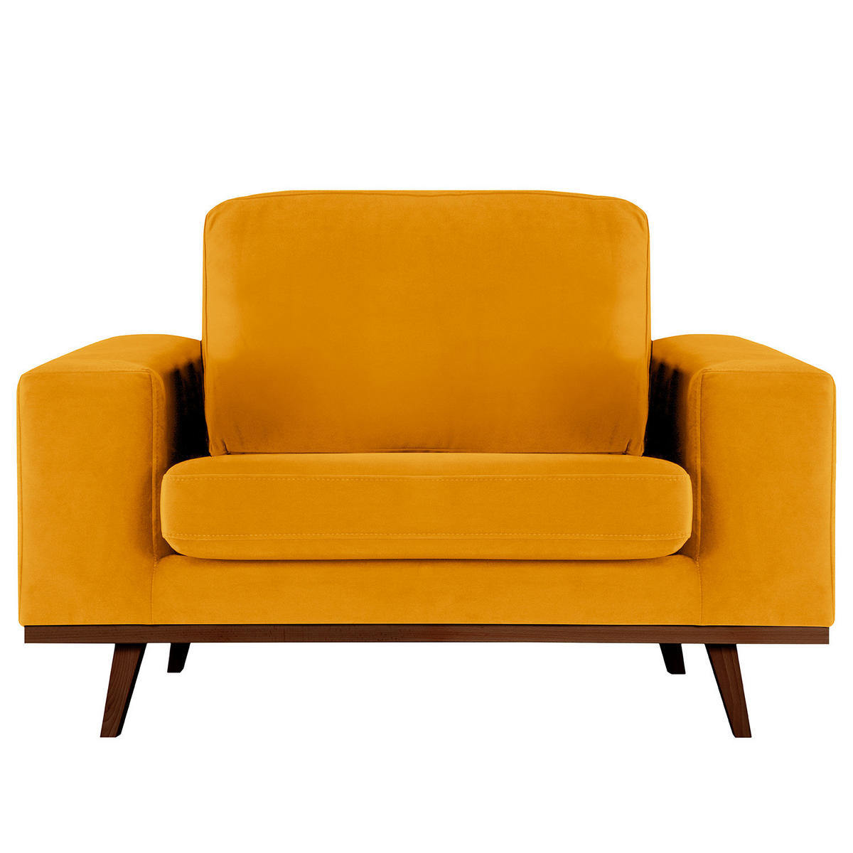 SESSEL - Gelb/Buchefarben, Textil (122/81/88cm) - home24