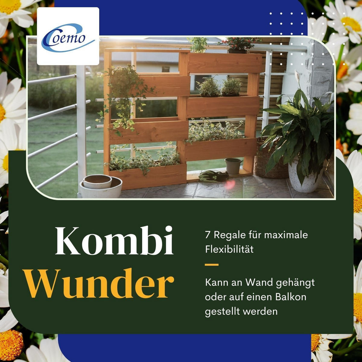 VERTIKALBEET RIGA Kräuterbeet Holz 6 Pflanzkästen Farbe Braun - Braun, Holz (18/93/110cm) - Coemo